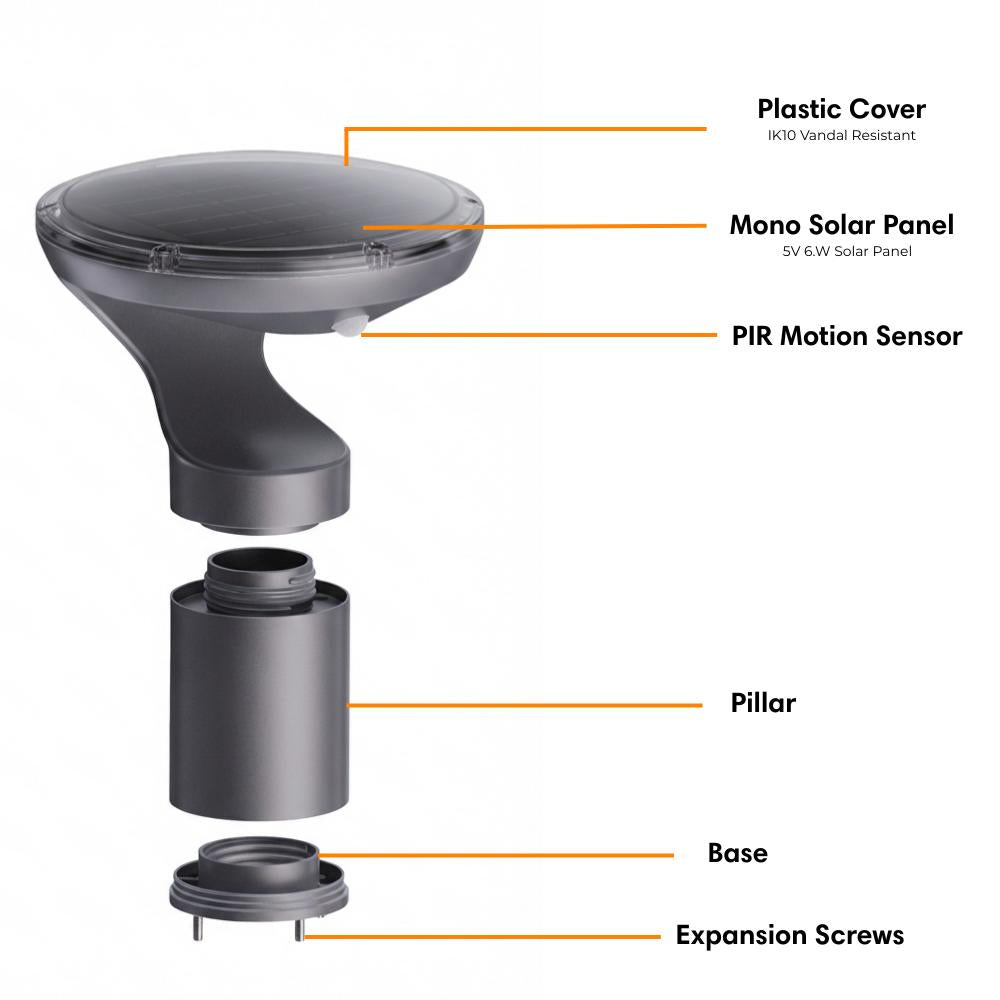 Aluxium NYRA Solar Bollard-Ozlighting-Ozlighting.com.au