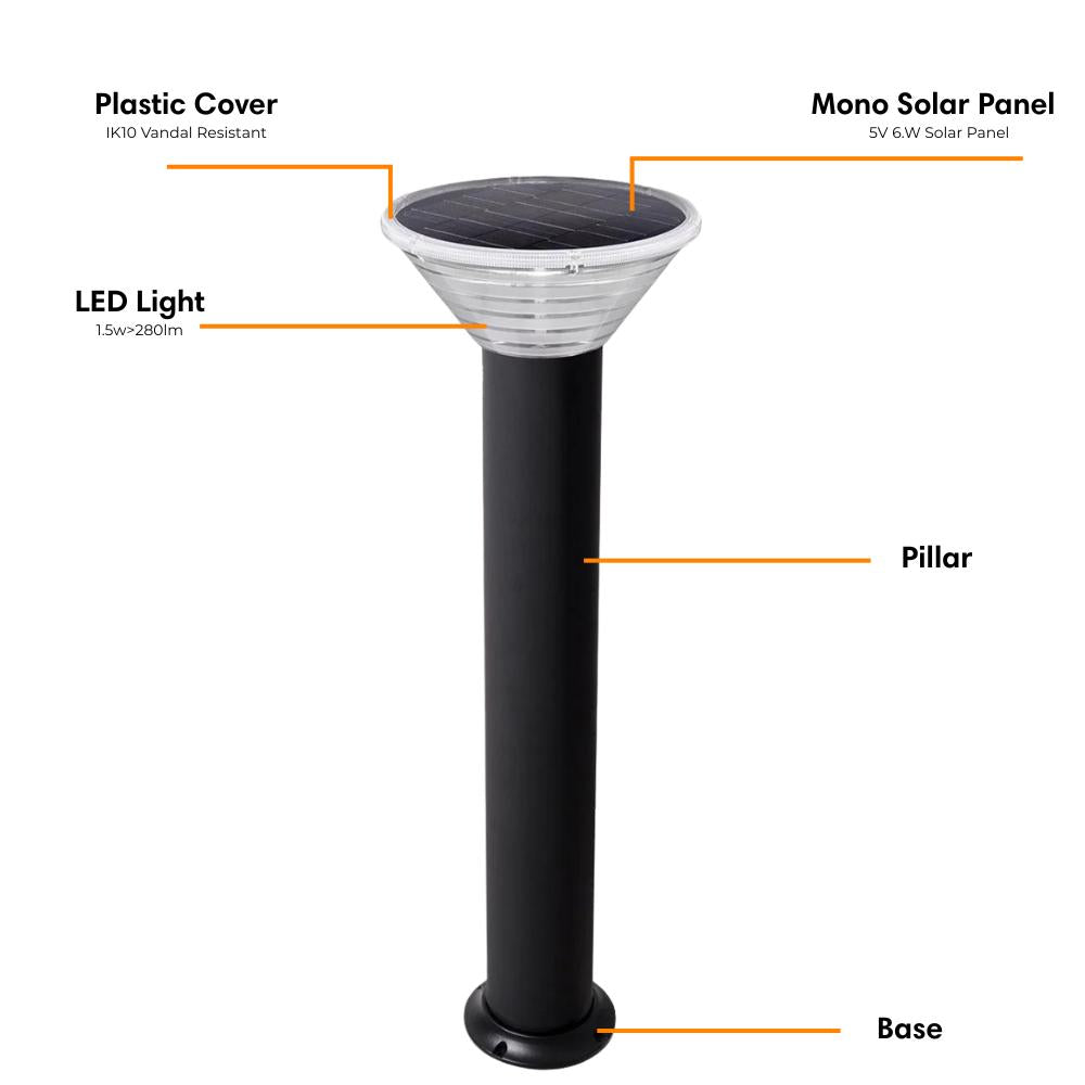 Aluxium STRATA Solar Bollard-Ozlighting-Ozlighting.com.au
